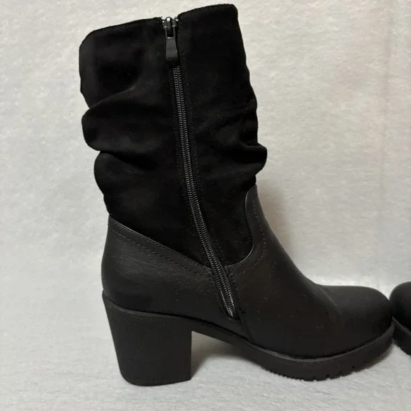 Dream Pairs Women's Black Chunky Heal Mid calf Boot US8.5 - Picture 5 of 11
